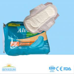 China Tissue Paper Wrapped SAP And Fluff Pulp PE Film Ladies Sanitary Napkins on sale