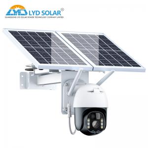 China 4mm Lens 4G Solar Security Camera Wireless TF Card 128GB 7W Mono Solar Panel on sale