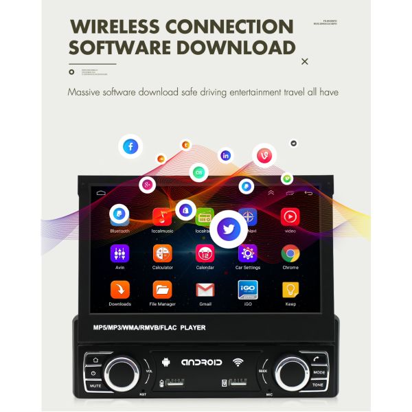 7 Inch Universal Android Car Radio Player Single Din Android Auto Head Unit GPS HD MP5
