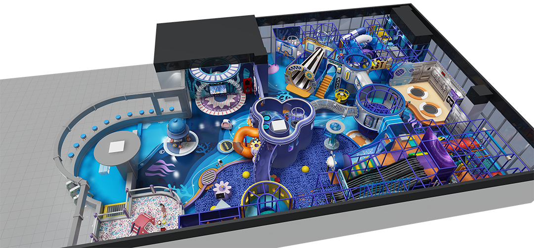 Customizable Indoor Playground for Kids with Slides and Ball Pits