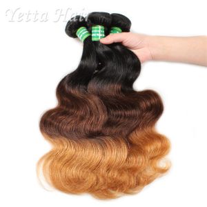  Three Tone Natural European Remy Hair Extensions Double Drawn Weft Manufactures