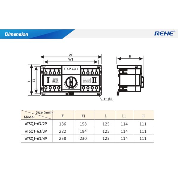 63A 2P Generator Controller ATS Automatic Transfer Switch Manual Changeover Switch
