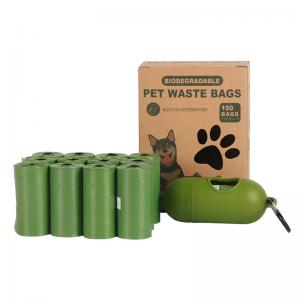 China Dark Green Roll Biodegradable Dog Poop Bag Customized Logo size on sale