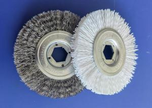 China Narrow brushing face 3 Inch Diameter Crimped Stainless Steel Wire Wheel Brush on sale