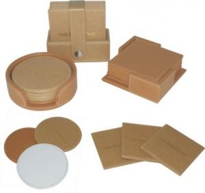  Guestroom Leather Hotel Products Coaster Round Shape Dia 100mm Manufactures