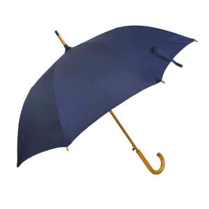  Straight Business Pongee Wooden Handle Umbrella With Logo Printing Manufactures