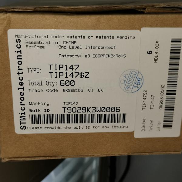 Darlington Bipolar Mosfet Power Transistor TIP147 10A Current 100V Voltage