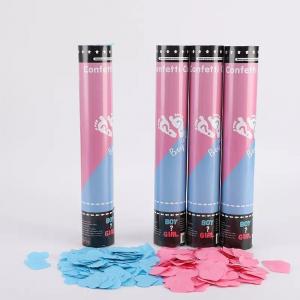 China 30cm Pink confetti cannons for sale, gender reveal confetti cannon on sale