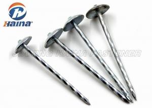  Zinc Plated Q195 Umbrella Head Roofing Nails Smooth Shank / Twist Shank Manufactures