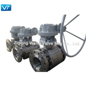 Gear Box DN 200 Metal Seal Ball Valve Spray Welding Tungsten Carbide