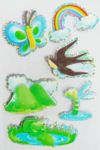 China Custom Printed Hologram Stickers , Paper Layered 3d Holographic Stickers Sheets on sale