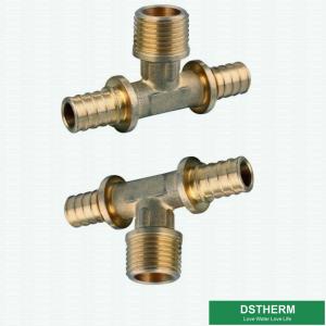 China ISO Nickel Plated PEX Brass Fittings For Male Threaded Tee on sale