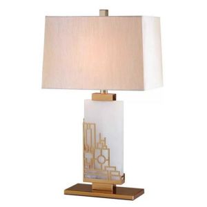 China Hotel Luxury Fabric Desk Lamp Home Decorative Night Light Bedside Table Lamp on sale