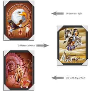 3D Picture Paper Frame Lenticular Printing Services PET Custom Design Stand Or Hang Decoration