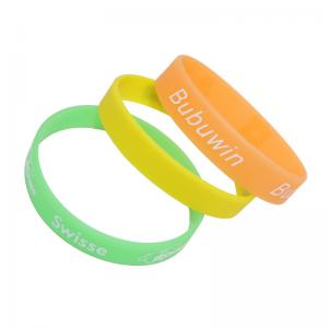 China Plain Style Printed Silicone Wristbands Eco Friendly Waterproof Bracelets on sale