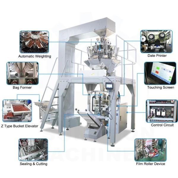 Automatic Fruit Crisps Chips Snacks Popcorns Sunflower kernels Packing Machine