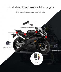  2CH 1080P Motorcycle DVR Motorbike Camcorder Video Recorder Dual Camera Manufactures