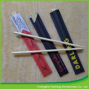 China Customized Disposable Round Bamboo Chopsticks 6.5*200 Mm With Semi Closed Sleeve on sale