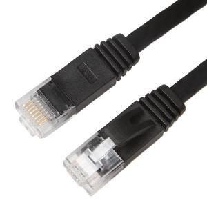  Weatherproof Stable Flat Internet Network Cable , Computer Black Cat 6 Patch Cable Manufactures