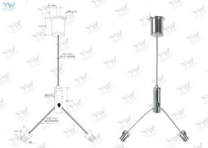 Galvanized / Stainless Steel Wire Suspension Kit , Y - Cable Track Light Suspension Kit Manufactures