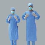 Water Resistant Disposable Surgical Gowns SMS Standard Medical Blue With Knitted