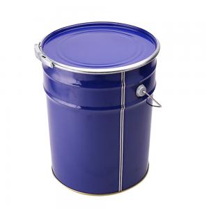  Round Tinplate Metal Paint Bucket 6 Gallon With Lever Lock Ring Lid  And Metal Handle Manufactures