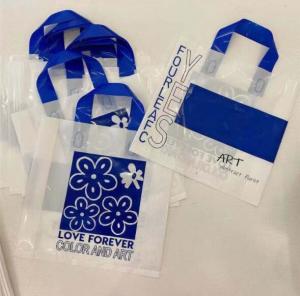  0.12mm Thickness Garment Plastic Packaging Bags Navy Flower Thicker Shopping Tote Bag Manufactures
