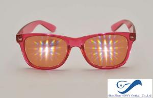 China Party Plastic Frame 3D Diffraction Glasses , Durable Rainbow Prism Glasses on sale