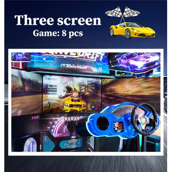 Exciting 3 Screens Car Racing Game Simulator Machine 1 Player