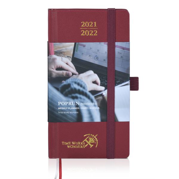 PU Leatherette Vertical Weekly Planner With Daily Schedule 2023 2024