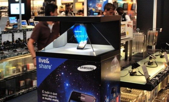 Brightness Full HD Hologram Pyramid Display Unit , 3D Holographic Showcase for Exhibition