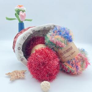 China 100% Polyester Light And Fluffy Glass Yarn For Hand Knitted Doll Cute Hair Clip on sale