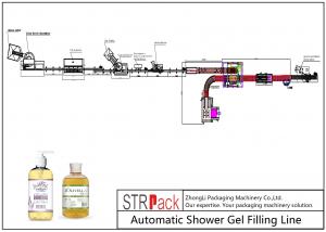  Turntable Feeding Bottle Filling Line High Accuracy For Shower Gel Body Cream Manufactures