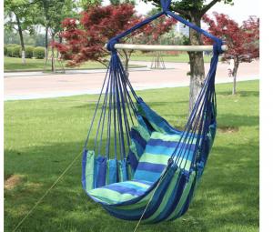  Outdoor Custom Blue Color Thick Canvas Rocking Portable Camping Hammock Dormitory Bedroom Hanging Chair Manufactures