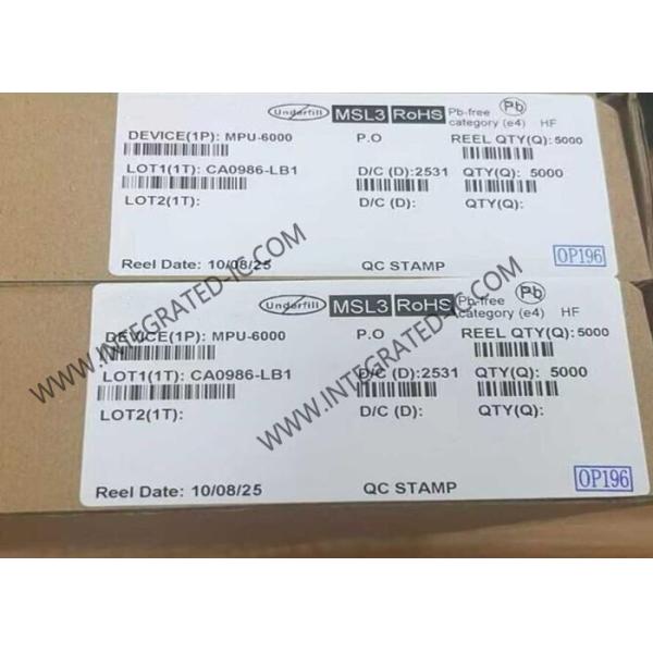 China MPU-6000 Sensor IC 6-Axis MEMS MotionTracking Device with 3-Axis Gyroscope in QFN24 Package on sale