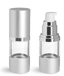 200 ml White Airless Pump Bottles Round Shape With Crown Cap Sealing