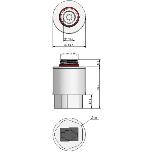 Medical MOX-3 Oxygen Sensor , Durable O2 Sensor Anesthesia Machine