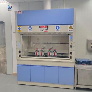 China Anti Corrosion Lab Ventilation Hood Steel Laboratory Fume Cupboard 100W on sale