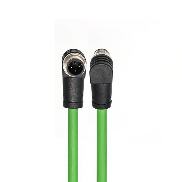 M12 Connector Profinet PVC Shielded Cable 4 Pin D-code Pre-assembled Circular Connector