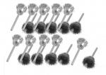 3Mm Shank Steel Wire Cup Brush / Rotary Steel Wire Miniature Cup Brushes 16mm OD