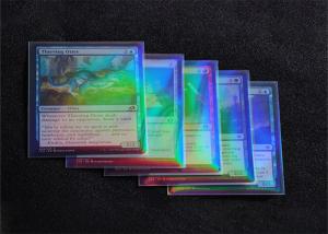 China Thickness Custom Double Clear Holographic Card Sleeves Rainbow Effects on sale