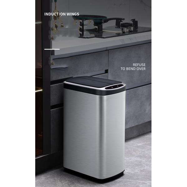 Square Motion Sensor Waste Bin OEM ODM Touchless Stainless Steel Trash Can