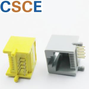 90 Degree RJ45 Jack 10 / 100 Base Customized Color Thru Hole R/A Mounting