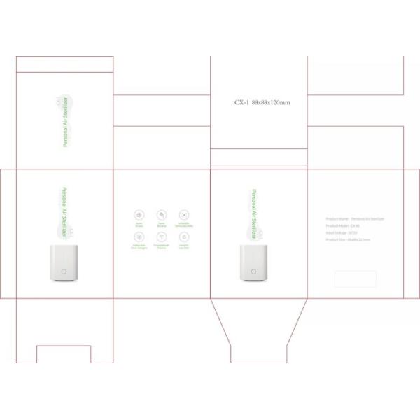 Table top mini purifier with UVC LED disinfection function and active carbon PM2.5 purification