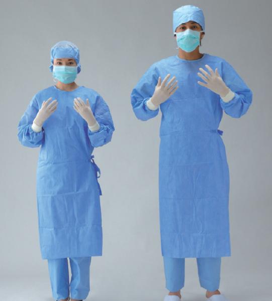 Quality Disposable Medical Nonwoven Surgical Gown with Ultrasonically Seald. for sale