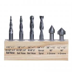 China 6Pcs 3D CNC Carving Bit 1/4 Shank Wood Carving And Engraving Drill Bits on sale