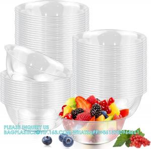  12oz 9oz 6oz Hard Plastic Bowls, Clear Salad Bowl Disposable Soup Ice Cream Candy Serving Bowls Wedding Birthday Manufactures