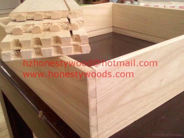 Quality Paulownia drawer sides and backs, Paulownia drawer component. Dovetail groove for sale