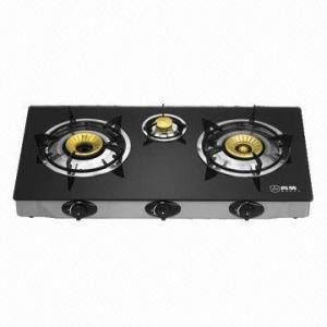  3-head Gas Stove with Cast Iron Burner and Coated Bottom Manufactures