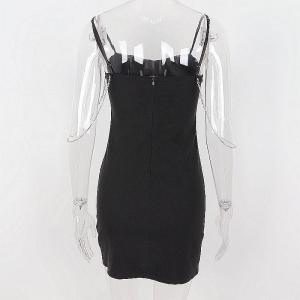  Summer Sexy Womens Casual Dresses V Neck Low Cut Beaded Fringe Sleeveless Short Dress Manufactures